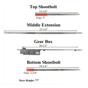 HOPPE REPLACEMENT FOR FUHR / CARADCO 5-POINT MULTIPOINT LOCK - 77 IN. ACTIVE